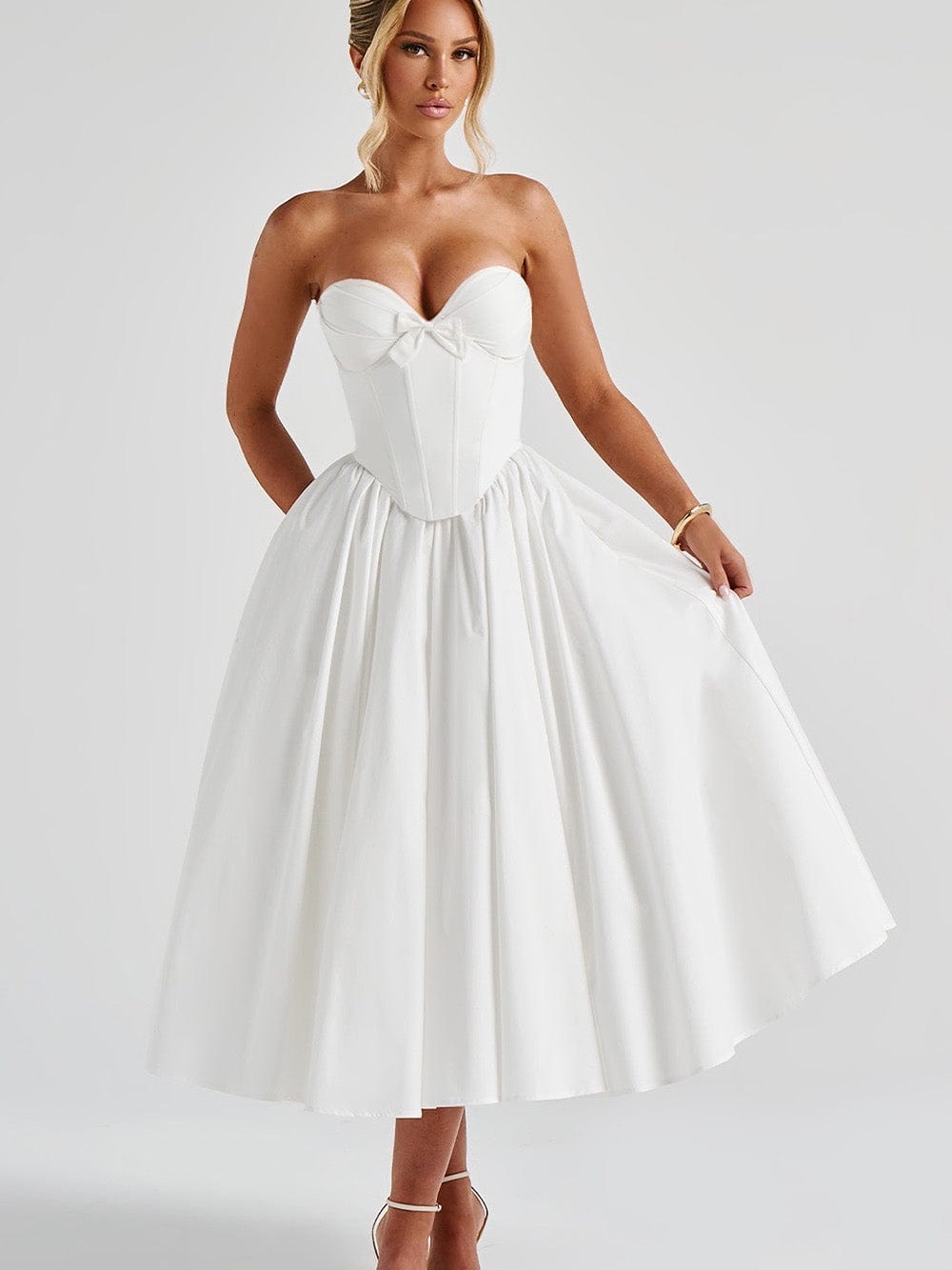 BABYBOO PRIM MIDI DRESS - IVORY - Picture 8 of 13